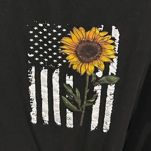 American Flag & Floral Print Tee